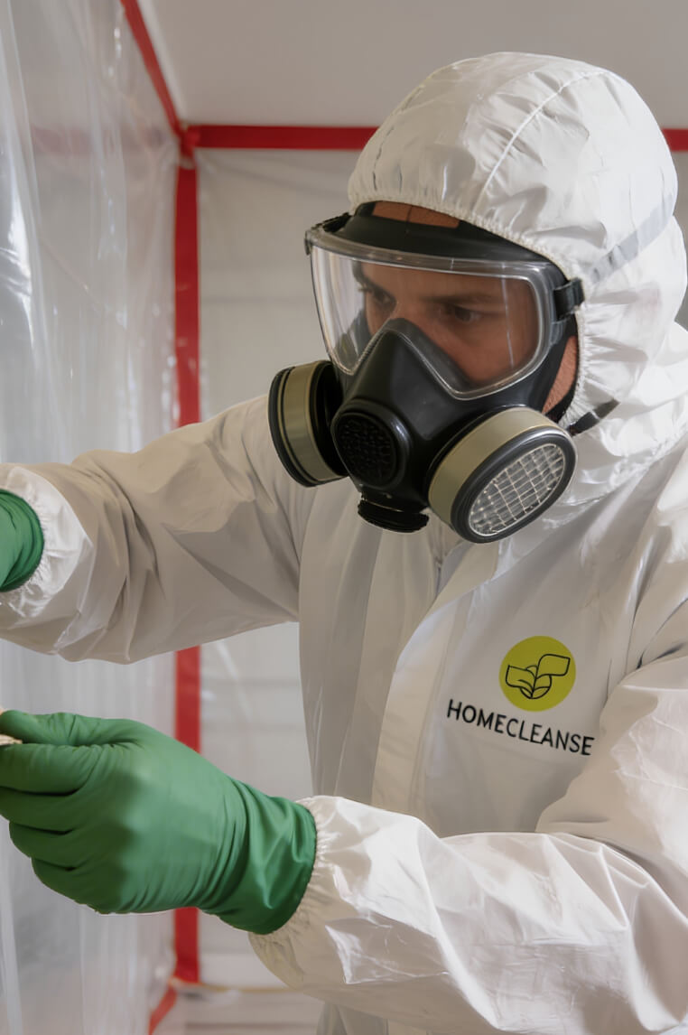 Inspector in protective gear conducting a thorough inspection