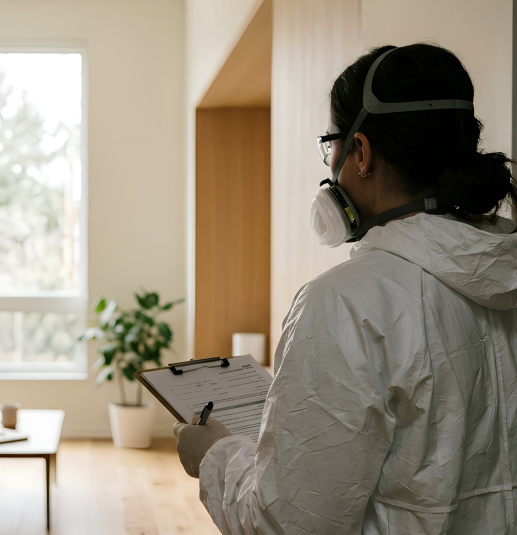 Inspector documenting environmental data