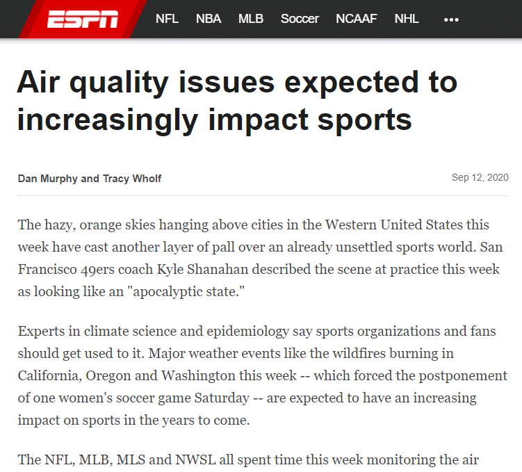 athletes and air quality