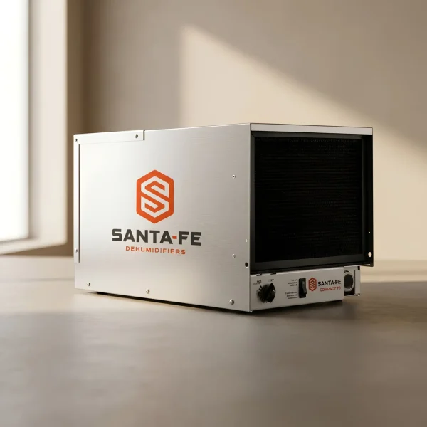Santa Fe Compact70 dehumidifier in a basement